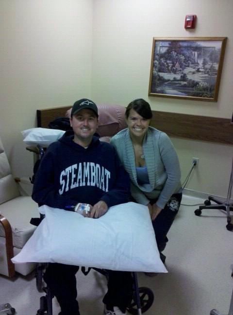 Cat with Corey, her first friend who also had scleroderma, in 2010