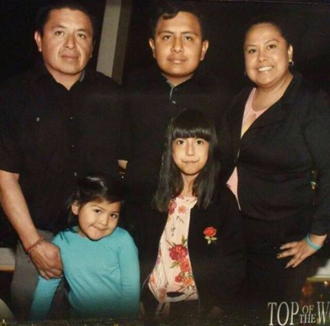 Angela with her family