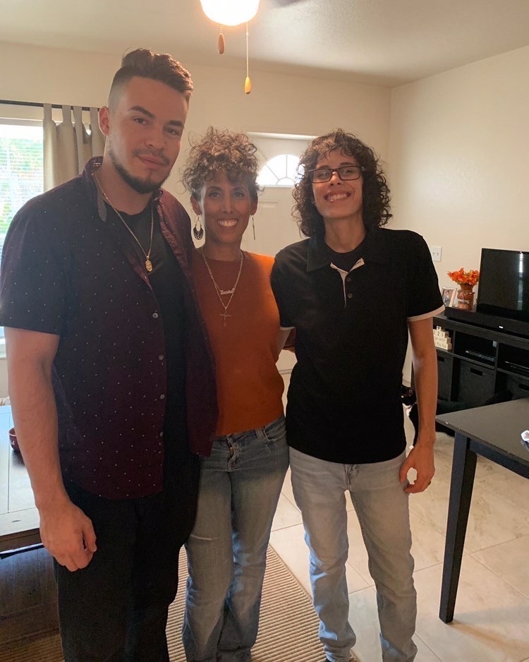 Sandra with her daughter, Yvonne (right), and her son, Michael (left)