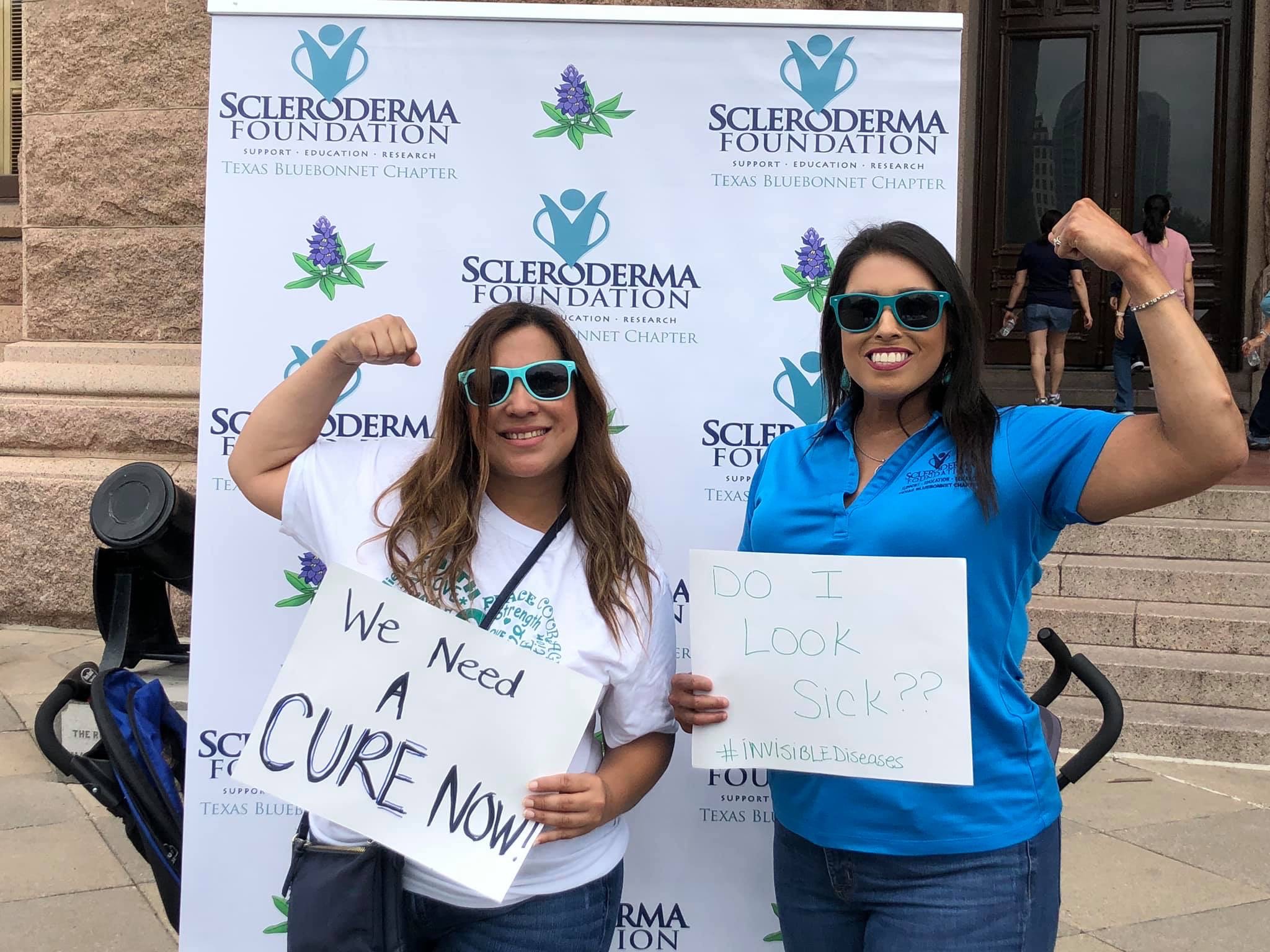 Jovana in June of 2019 at a rally to get research support from Texas state representatives