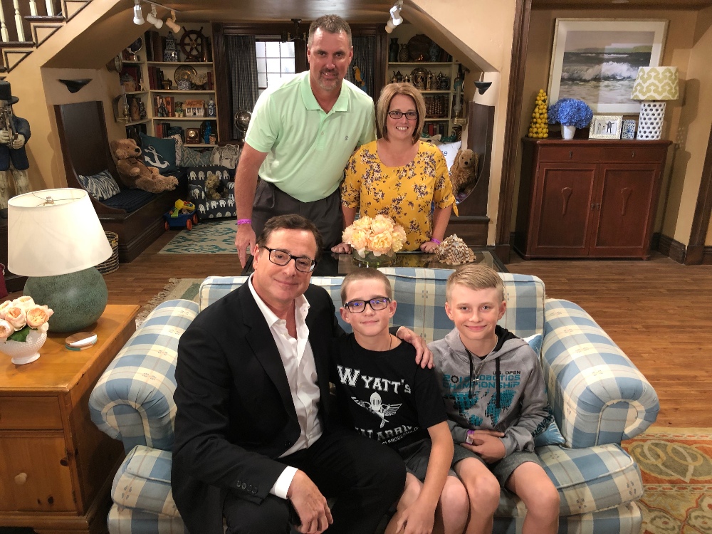 Wyatt and his family at the production of Fuller House with Bob Saget