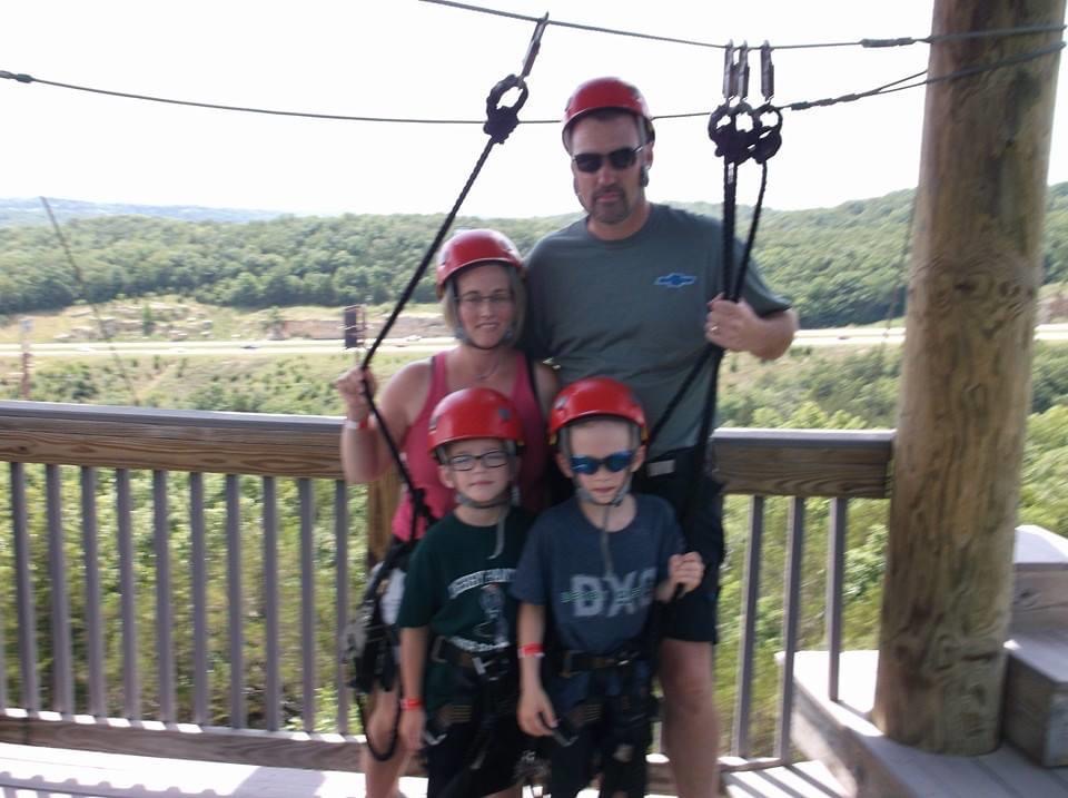 Wyatt's family ziplining in Punta Cana