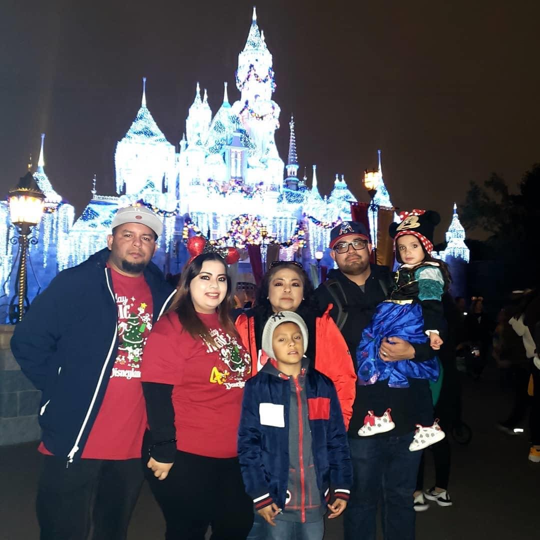 Alejandra with her family at Disneyland in 2019