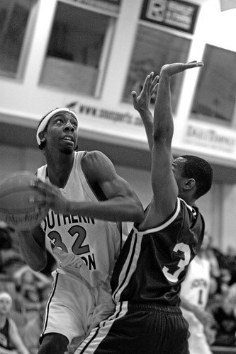 Erion playing basketball