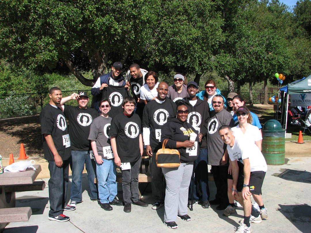 Erion's team at the 2011 Scleroderma walk, the last time he walked unassisted