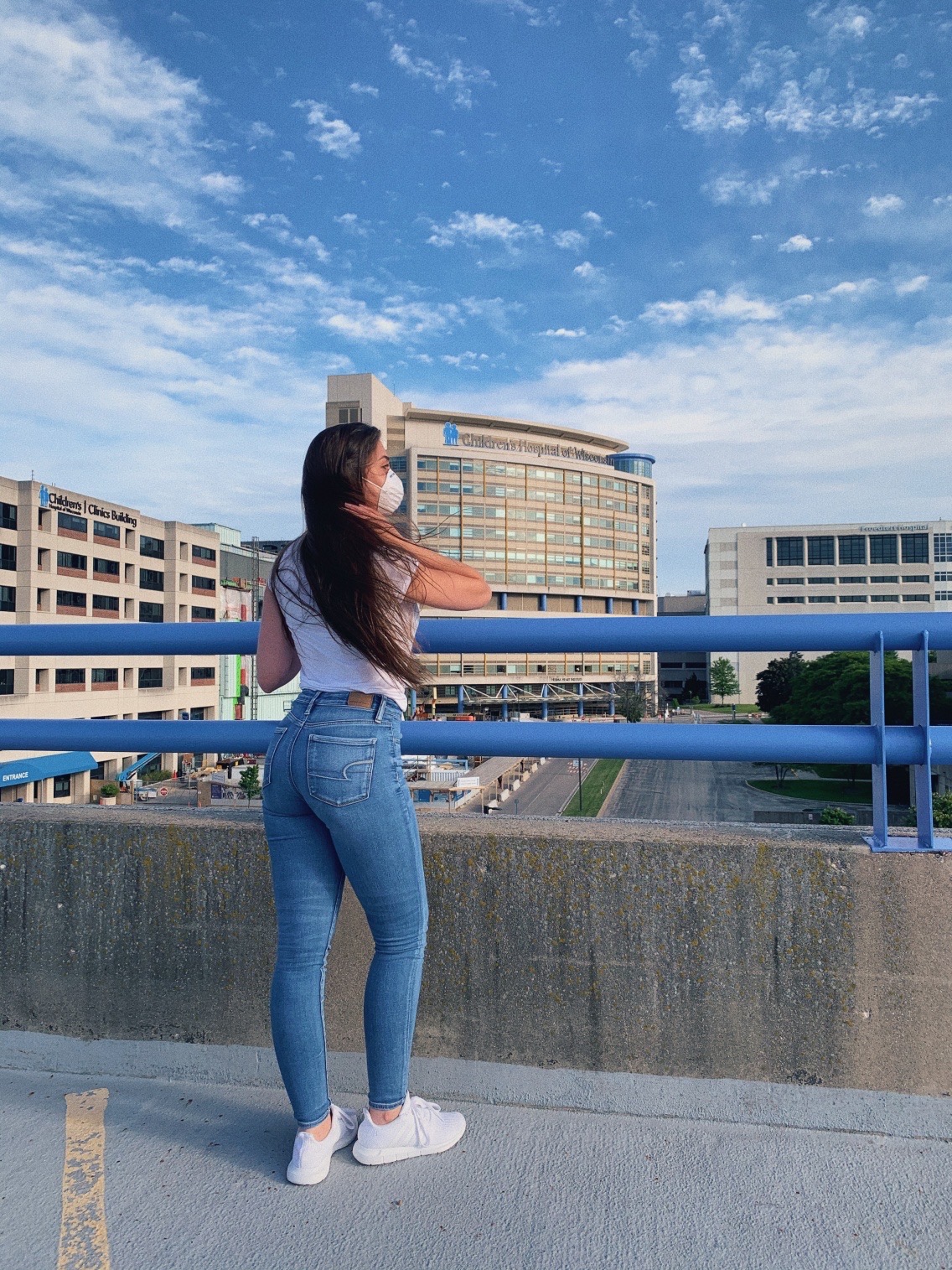 Hannah visiting her Children's Hospital on her 18th birthday