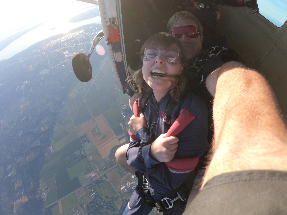 Chanel skydiving for her 28th birthday