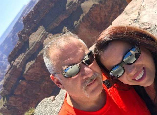 Maria with her husband, Frank, at the Grand Canyon