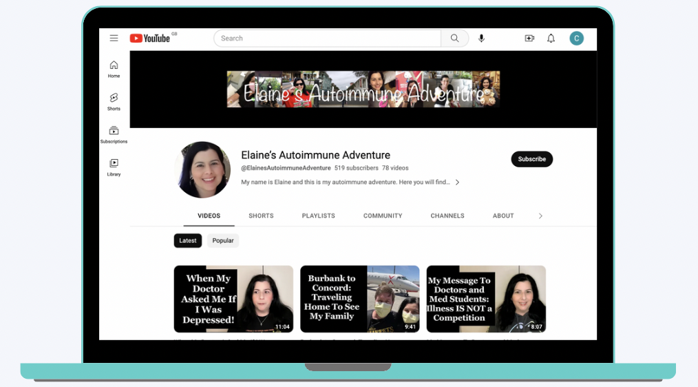 Follow Elaine's journey on Youtube!