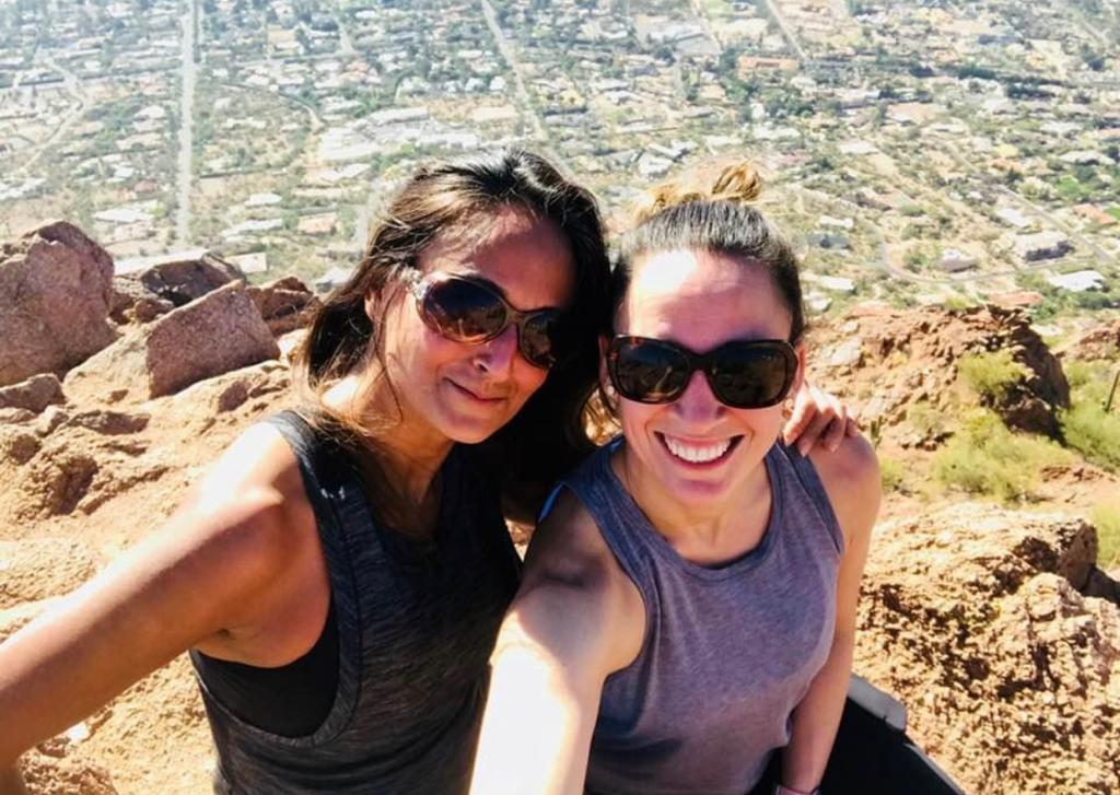 Natasha with a good friend who lives in Idaho on a hike in Scottsdale, Arizona during a weekend trip