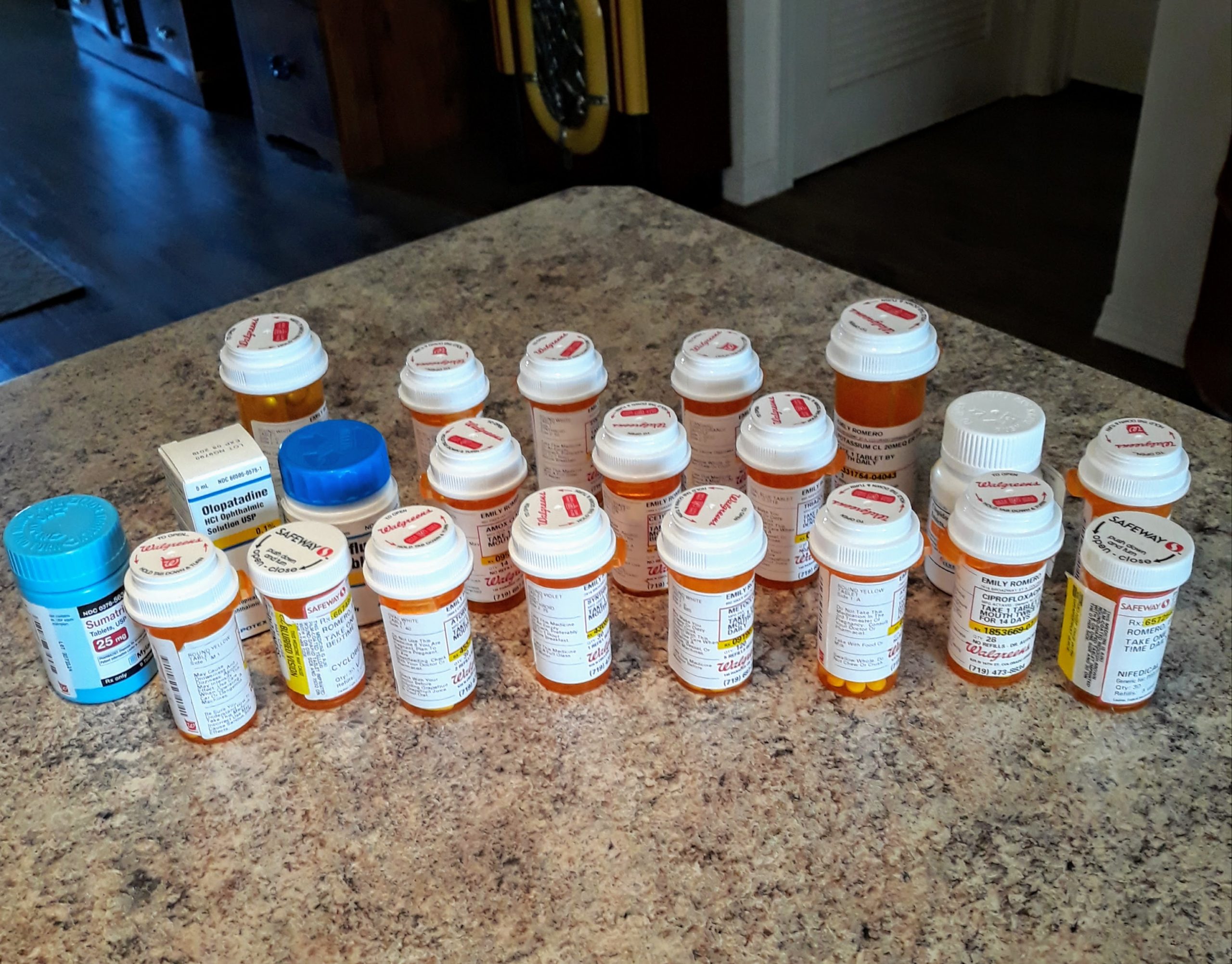 This was the daily regimen that Emily Grace was on before a mini-stroke and moment of desperation