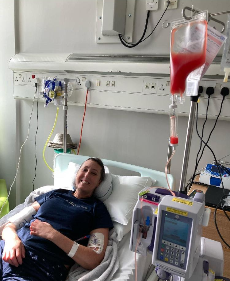 Cheryl going through her first stem cell transplant