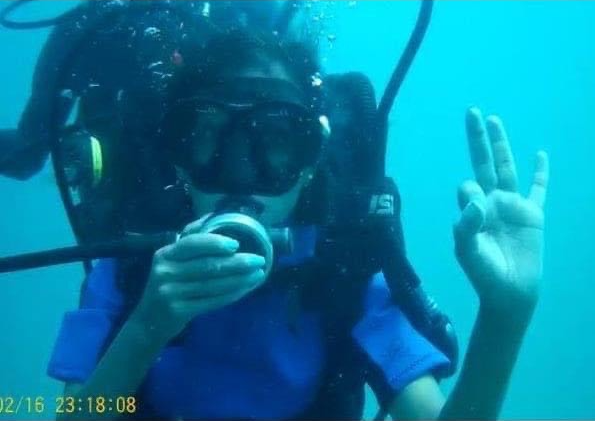 Nayanashree underwater at Neil Island, one of India’s Andaman Islands