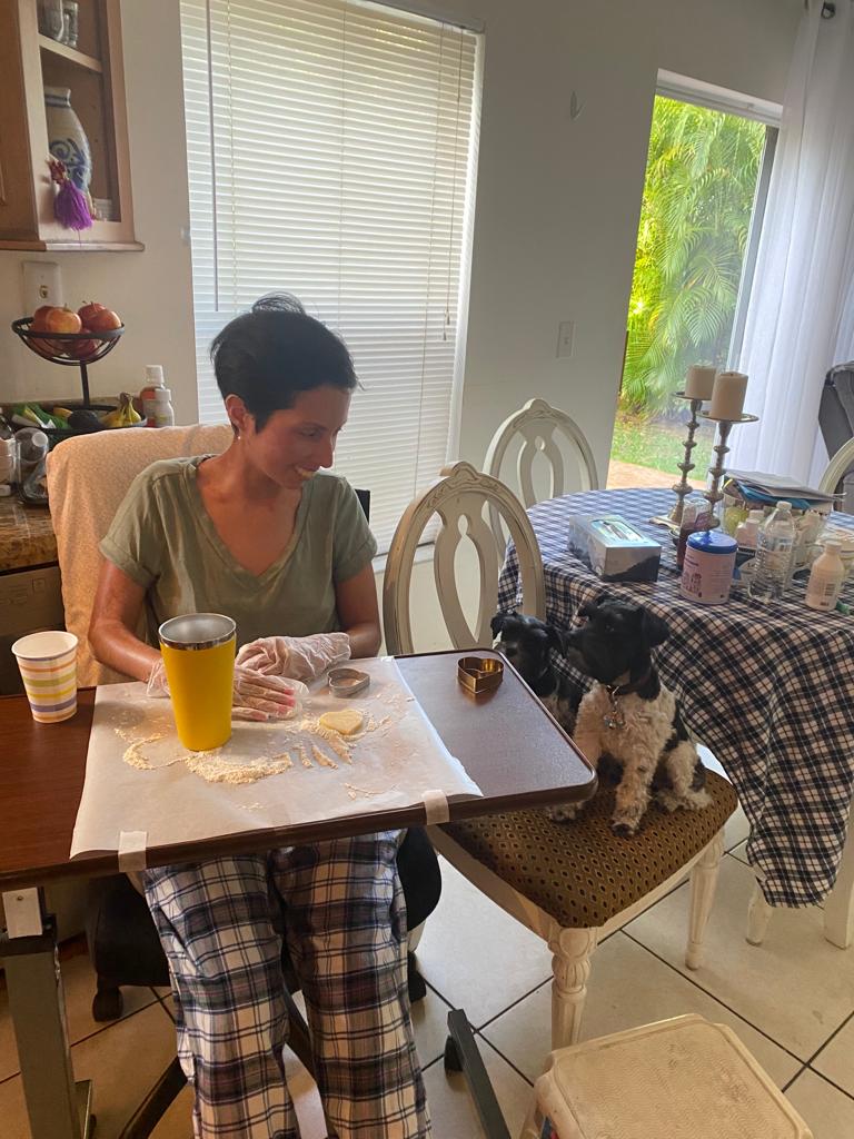 Luisa getting back to baking with her “little sous chefs”