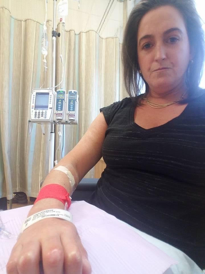 Evamarie receiving an infusion